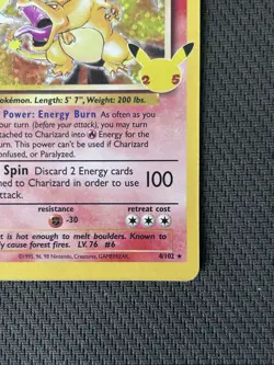 Charizard LP Celebrations Classic Collection Holo Rare 4 Pokemon 4/102 - Image 5