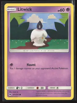 Litwick 101/214 Common Lost Thunder Pokemon Lightly Played - Image 1