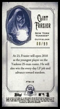 2018 Topps Gypsy Queen #FTM-18 Clint Frazier Fortune Tellers Minis Green #/99 - Image 2