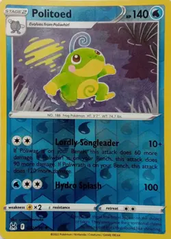 032/196 POLITOED REVERSE HOLO LOST ORIGIN POKEMON CARD - Image 1