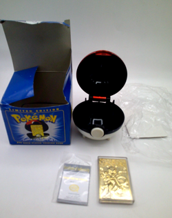 POKE'MON Limit Edition MEWTWO 23K GoldPlated TRADING CARD & POK'EMON BALL-OPENED - Image 1