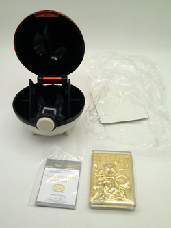 POKE'MON Limit Edition MEWTWO 23K GoldPlated TRADING CARD & POK'EMON BALL-OPENED - Image 2