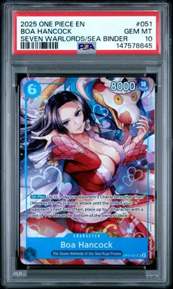2025 ONE PIECE 051 SEVEN WARLORDS OF THE SEA PROMO CARD BOA HANCOCK PSA 10 - Image 1