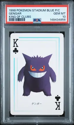 1998 POKEMON STADIUM BLUE VERSION PLAYING CARDS KING OF CLUBS GENGAR PSA 10 - Image 1