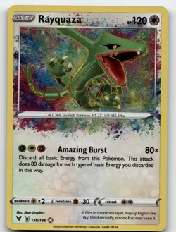 RAYQUAZA 138/185 AMAZING RARE VIVID VOLTAGE POKEMON NEAR MINT - Image 2