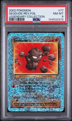 Pokemon Card Geodude 77/110 Reverse Foil Legendary Collection 2002 Rare PSA 8 - Image 3