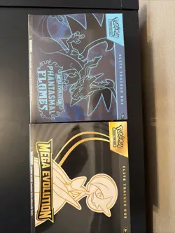 Pokemon TCG Phantasmal Flames & Mega Evolution ETBs. New & Sealed - Image 1