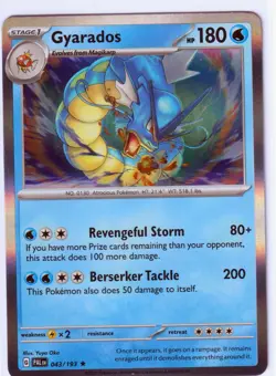 2 PALDEA EVOLVED POKEMON RARE GYARADOS (Holo) 43/193+ MAGIKARP (Rev Holo) 42/193 - Image 2