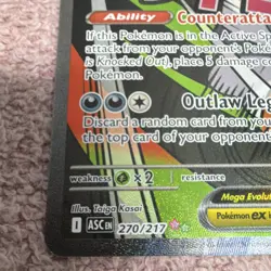 Pokemon Mega Scrafty EX Holo 330 HP 270/217 Stage 1 English Card - Image 2