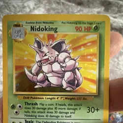 Vintage Base Set Nidoking Holo Rare 11/102 Ken Sugimori 90 HP 1999 Pokemon - Image 3