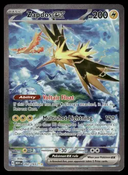 Pokemon Cards Zapdos ex 202/165 151 Special Illustration Rare NM - Image 1