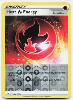 Heat Fire Energy Reverse Holo 174/189 Uncommon Darkness Ablaze Pokemon Near Mint - Image 1