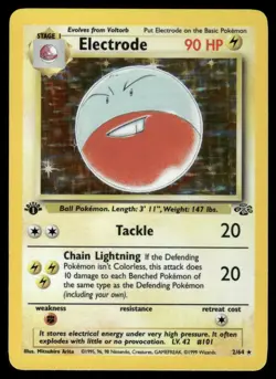 Electrode 2/64 1st Edition Jungle Holo Rare NM EBAY LIVE MONDAY - Image 1