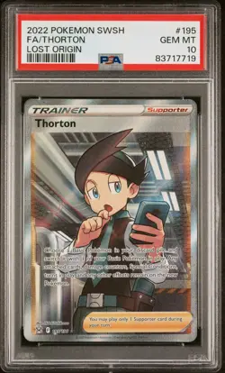 2022 Pokemon Lost Origin Thorton Full Art Trainer PSA 10 Gem Mint - Image 1