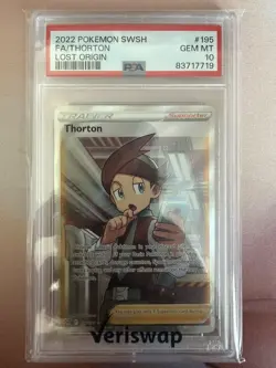 2022 Pokemon Lost Origin Thorton Full Art Trainer PSA 10 Gem Mint - Image 2