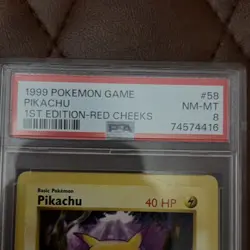 Pokemon TCG Pikachu 1st Edition Red Cheeks Base Set Shadowless #58 PSA 8 1999 - Image 5