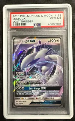 Pokemon 2018 Lost Thunder Lugia GX 159/214 Ultra Rare Full Art Holo PSA 10 - Image 1