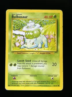 Pokemon TCG Bulbasaur Base Set 44/102 Regular MP - Image 1