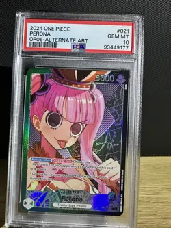 One Piece Perona OP06-021 Alternate Art PSA 10 Wings of the Captain - Image 1
