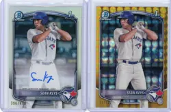 Sean Keys 2025 1st Bowman Chrome 2-card lot /50 gold + ref /499 auto - Image 1