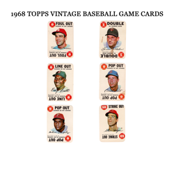 1968 Topps Baseball Game Cards Lot (6) Vintage Strategy Cards Mid Century - Image 1