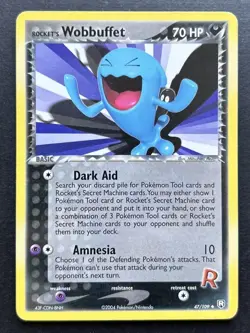 Pokemon Card Rocket's Wobbuffet 47/109 EX Team Rocket Returns Uncommon - Image 1