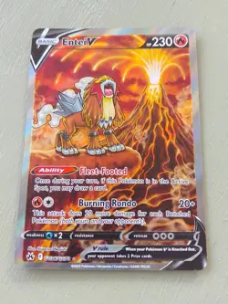 Entei V GG36/GG70 Holo V Rare Crown Zenith Galarian Gallery Pokemon Near Mint - Image 1