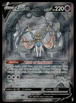 Zacian V GG48/GG70 Holo V Rare Crown Zenith Galarian Gallery Pokemon Near Mint - Image 1