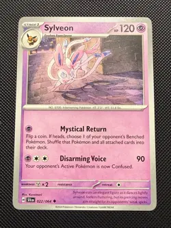 POKEMON TCG: SYLVEON 022/064 SHROUDED FABLE REGULAR UNCOMMON CARD NM - Image 1