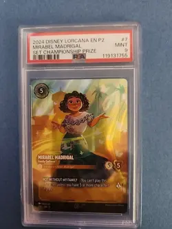 2024 DISNEY LORCANA EN #7/P2 MIRABEL MADRIGAL SET CHAMPIONSHIP PRIZE PSA 9 (859) - Image 1