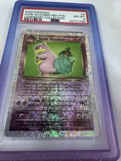 Pokemon Dark Slowbro TCG Holo Card 8/110 Legendary Collection Reverse Holo PSA 8 - Image 3