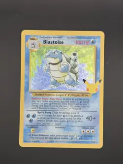 Pokemon TCG Blastoise Holo Card 2/102 Celebrations 25th Anniversary Edition - Image 1