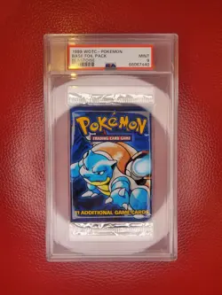 1999 Pokemon TCG Blastoise Base Set Booster Foil Pack PSA 9 - Image 1