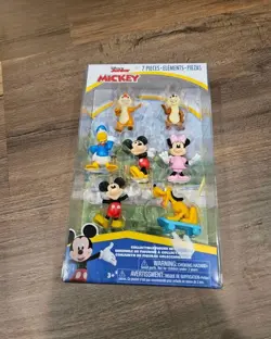 Disney Mickey Mouse 7 Piece Collectible Figure Toy Set Brand New - Image 1