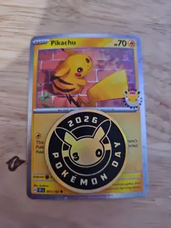 Pikachu (Pokemon Day 2026) 051/162 Miscellaneous Cards & Products Holo with coin - Image 1
