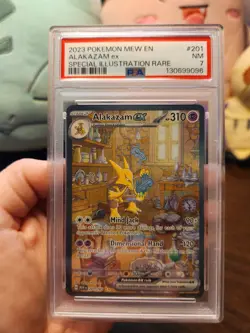 Pokemon TCG Alakazam EX Scarlet & Violet 151 Holo Ultra Rare Card #201 PSA 7 NM! - Image 1