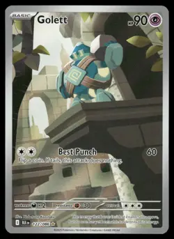 Pokemon Cards Golett 122/086 Black Bolt Illustration Rare NM - Image 1