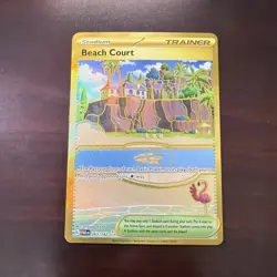 Beach Court 263/182 Paradox Rift Gold Holo Hyper Rare Pokemon Card English NM - Image 1