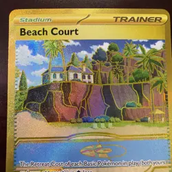 Beach Court 263/182 Paradox Rift Gold Holo Hyper Rare Pokemon Card English NM - Image 3