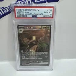 Pokemon TCG Sinistcha ex 210/167 TWM Special Illustration Rare Card - PSA 10 - Image 2