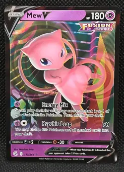 Mew V 113/264 Fusion Strike Ultra Rare 2021 Pokemon Card - Image 1