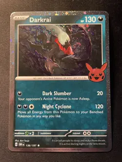 Darkrai 136/197 Cosmos Swirl Holo NM Trick or Trade 2024 English Pokemon TCG - Image 1