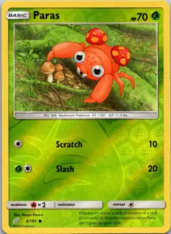 PARAS - 6/181 Team Up - POKEMON Reverse Holo NM/M - Image 1