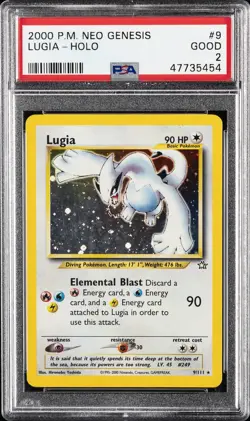 2000 POKEMON NEO GENESIS #9 LUGIA-HOLO PSA 2 - Image 1