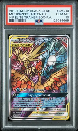 Moltres, Zapdos & Articuno GX SM210 PSA 10 - Hidden Fates Promo - Pokemon TCG - Image 1