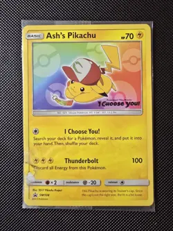 Pokemon TCG Ash's Pikachu Sun & Moon Black Star Promo 108 Sealed Damaged - Image 1