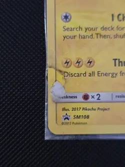 Pokemon TCG Ash's Pikachu Sun & Moon Black Star Promo 108 Sealed Damaged - Image 4
