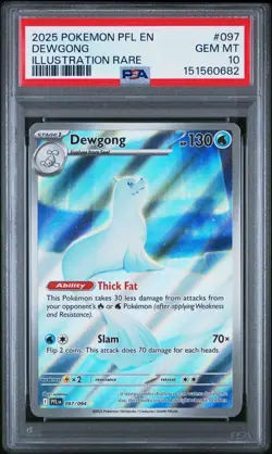 Dewgong 097/094 IR Phantasmal Flames PFL Pokemon 2025 PSA 10 - Image 1