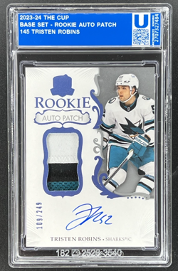 2023-24 Upper Deck The Cup Tristen Robins RPA Rookie Patch Auto /249 #145 - Image 1