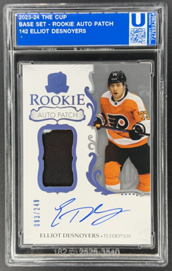 2023-24 Upper Deck The Cup Elliot Desnoyers RPA Rookie Patch Auto /249 #142 - Image 1